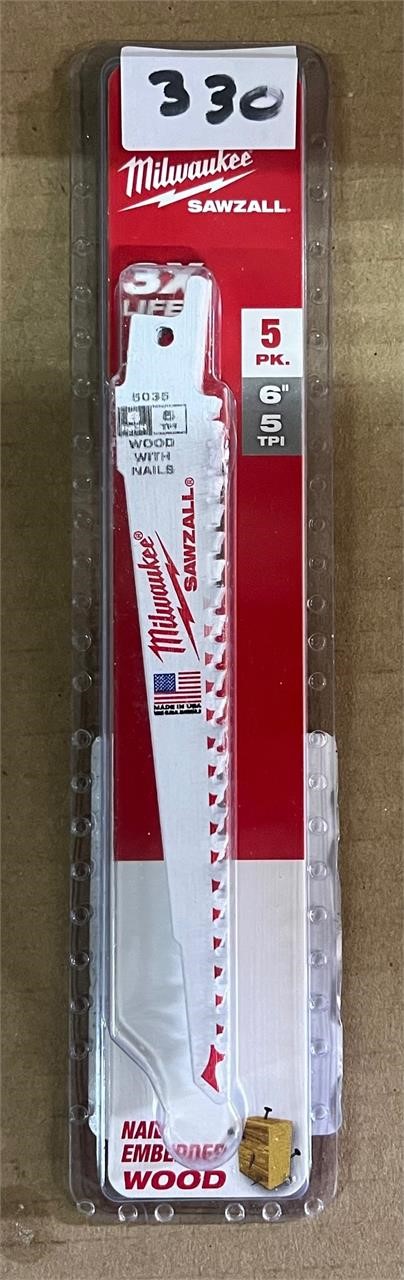 Milwaukee 5pk Sawzall Wood Blades