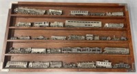 Pewter Franklin Mint Train Locomotives & Display