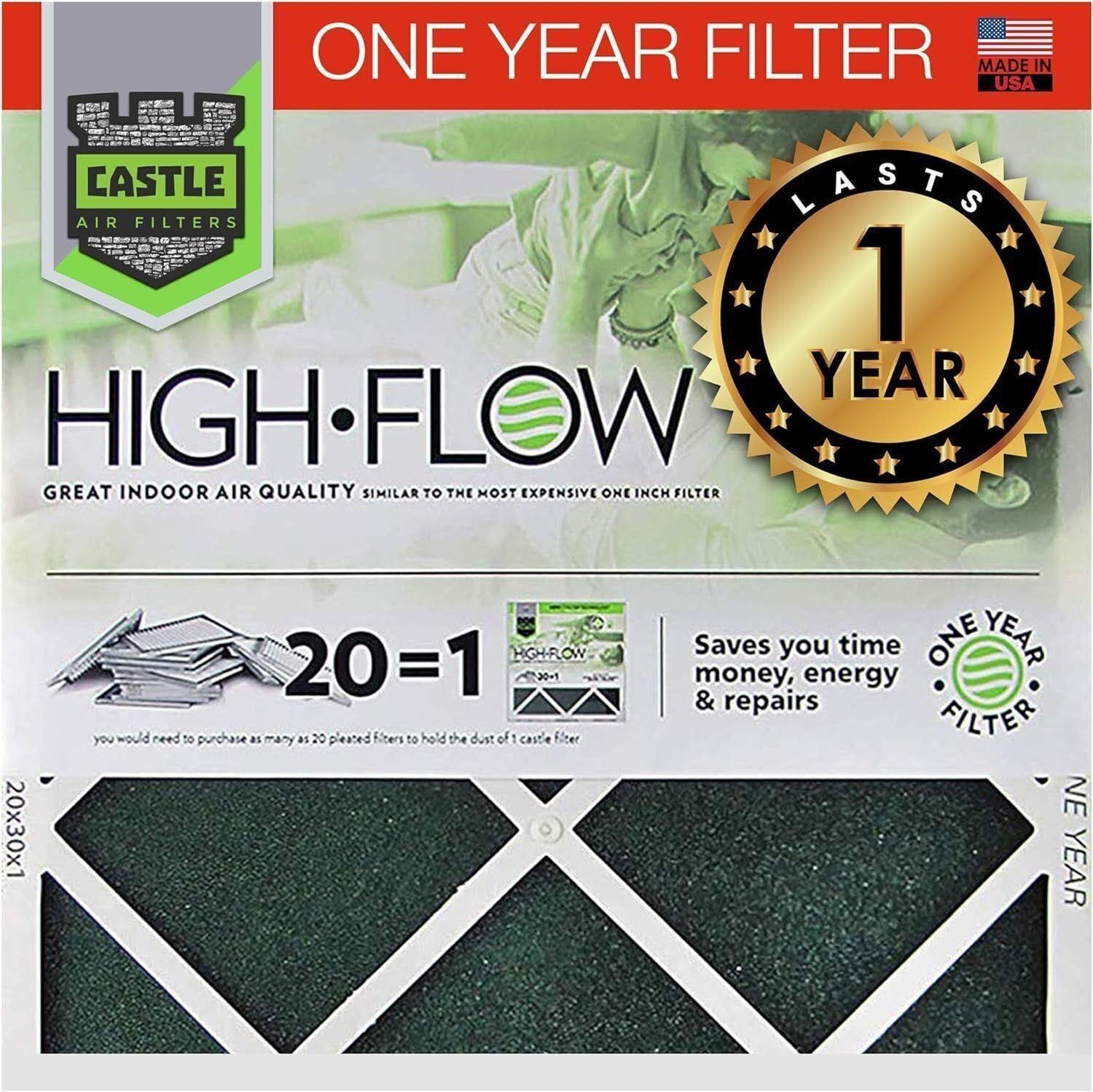 ONE YEAR Castle Filter HVAC Filter MERV 8 14x25x1