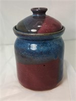 Signed Studio Pottery Ceramic Jar With Lid