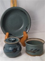 Matching Signed Studio Pottery Ceramic Large