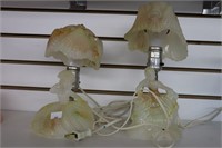 2 GLASS FIGURINE LAMPS 8" AND 11"