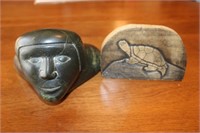Soapstone Figure & Turtle on Rock