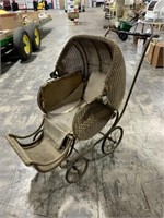 Antique Wicker Baby Stroller