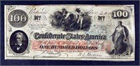 1862 $100 Confederate States Of America Currency