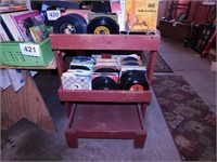 Wooden display used for 45 records 27"x14"x37"