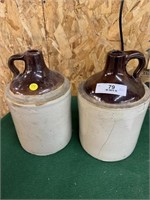 2- 1 Gallon Brown top jugs 1 is cracked