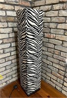 Tall Canvas Zebra Print Rectangular Floor Lamp