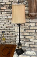 Tall Slim Zebra Table Lamp with Tan Shade