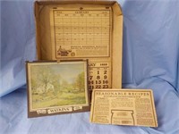 Watkins 1929 calendar as is