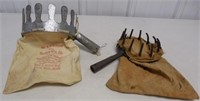 lot of 2 fruit pickers w/ cloth bags