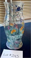 Hand Painted Glass Oil Lamp Cover