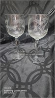 Gorgeous wheat sheath acid etched wine glasses