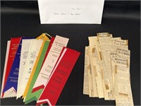 1961-63 track ribbons & paper clippings