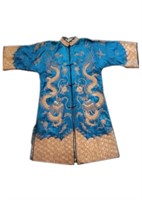 Vintage Chinese Embroidered Dragon Robe Jacket