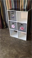 6 Cubby Baseball Storage Cube With 3 Baskets