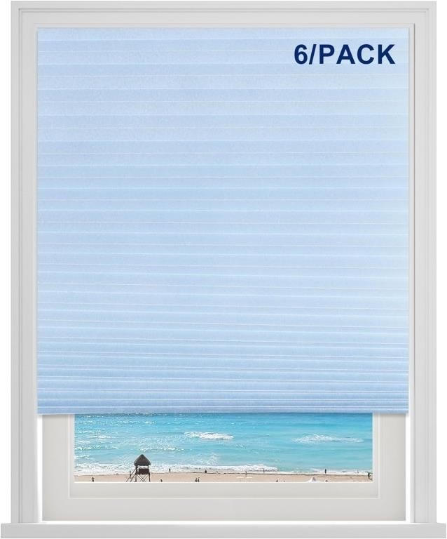 Pleated Shades for Windows - 4 PACK=24 SHADES