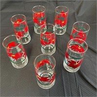 8 Holly Holiday Glasses
