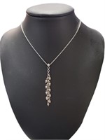 18kt White Gold Teardrop Designer Necklace