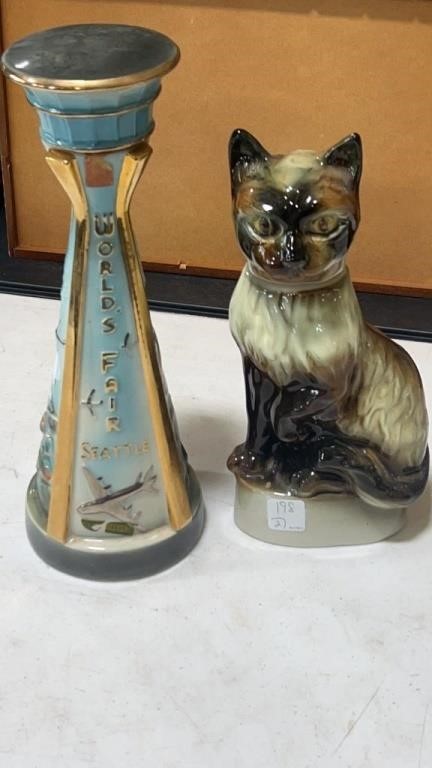 Two Decanters - Cat & Worlds Fair Seattle