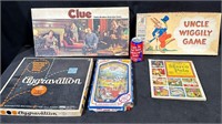 Vintage Clue, Aggravation, Uncle Wiggly, Game-Lot