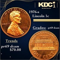 Proof 1976-s Lincoln Cent 1c Grades GEM++ Proof De