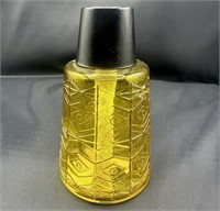 Yellow Glass Tiki Torch Jar w/ Lid