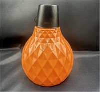 Orange Glass Tiki Torch Jar w/ Lid NEW