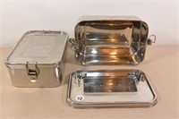 2 ECOZOI STAINLESS STEEL LUNCHBOX CONTAINERS