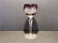 Vintage Purple Etched Wine Glass