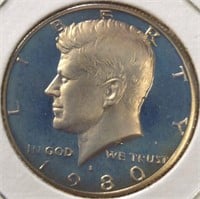 Proof 1980s Kennedy half dollar