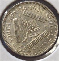 Silver 1953 South African 3D coin