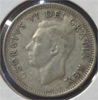 Silver 1951 Canadian dime