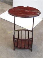 Small Round Side Table/Magazine Rack