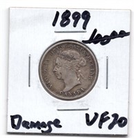 1899 Canada 25 Cents Silver Coin