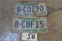 (2) 1988 Tennessee Tags