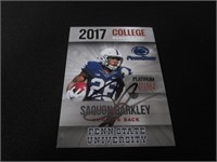 Saquon Barkley signed football card COA