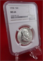 1958 Franklin NGC Graded MS-64
