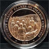 Franklin Mint 45mm Bronze US History Medal 1970