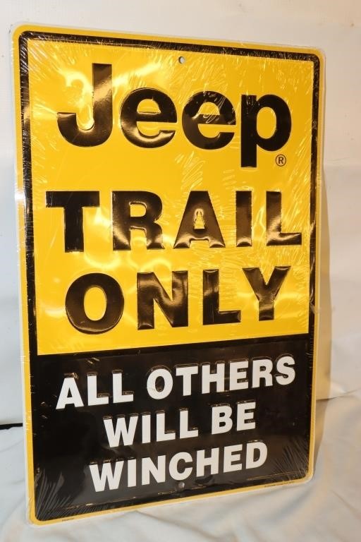 "Jeep Trail Only" metal Sign, 18x12