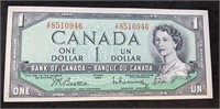 1954 Bank of Canada $1 Bank Note