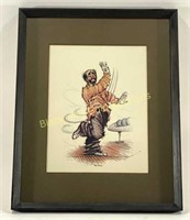 Framed & Signed 1962 Lithograph Print The Twist