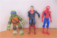 Spiderman, Superman & Ninja Turtles Figures
