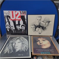 (2) U2 Art and (2) Barbra Streisand Art Pieces