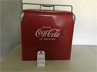 Coca-Cola Metal w/inside tray Cooler & attached  H