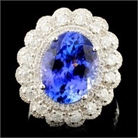 18K Gold 4.92ct Tanzanite & 1.07ctw Diamond Ring