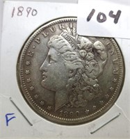 1890 Morgan silver dollar