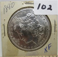 1890 Morgan silver dollar