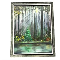 "A Tree in the Forest" Painting Framed - 27" x 21"