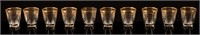 Set of 10 Gilt Shotglasses 2 Vintage Barware